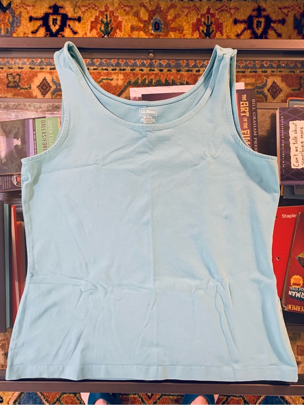 L.L. Bean Women's Medium Pale Blue/Aqua Scoop Neck Tank